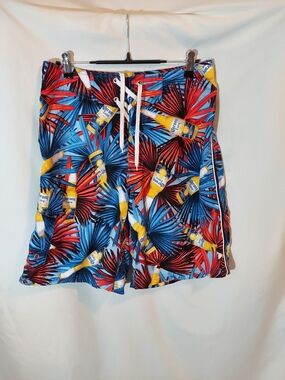 Corona Extra Beer Tropical Palm Board Shorts Swim Trunks Cargo Pocket Men’s 30